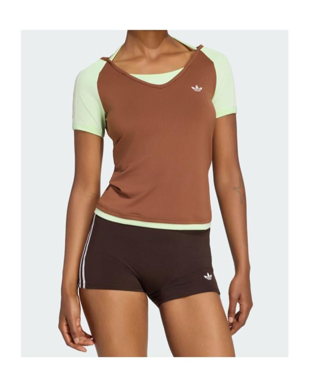 Adidas Originals Brown Cut-Out Logo T-Shirt