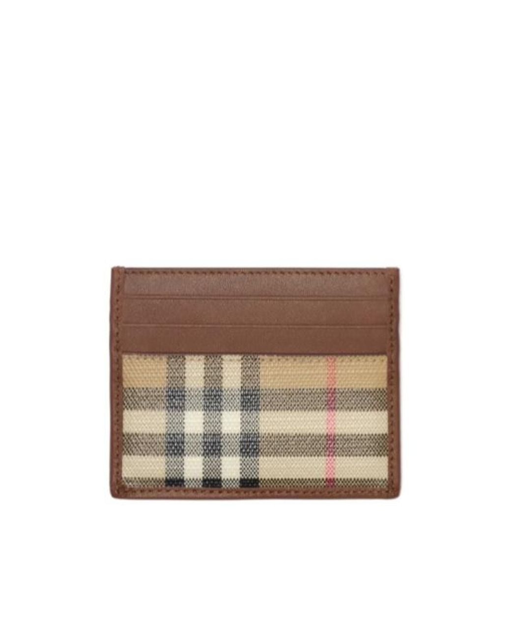 Burberry Brown Checked Card Holder Wallet for men