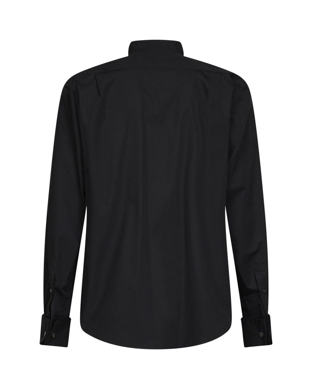 Dries Van Noten Black Pintuck Wing-Collar Shirt for men