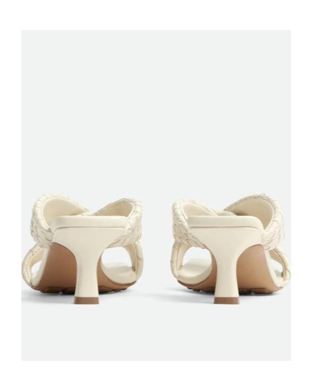 Bottega Veneta Natural Riva Intrecciato Leather Mules