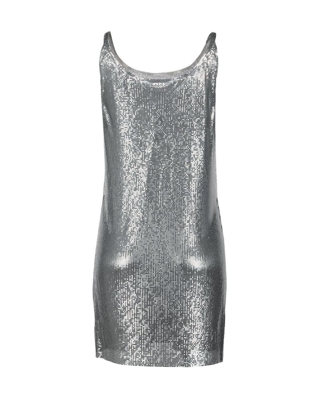 Rabanne Gray Mesh Metallic Tank Top