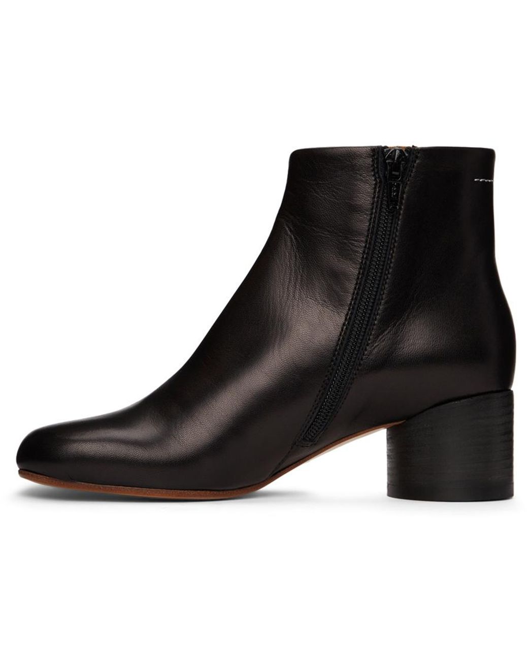 MM6 by Maison Margiela Black Square Toe Ankle Boots