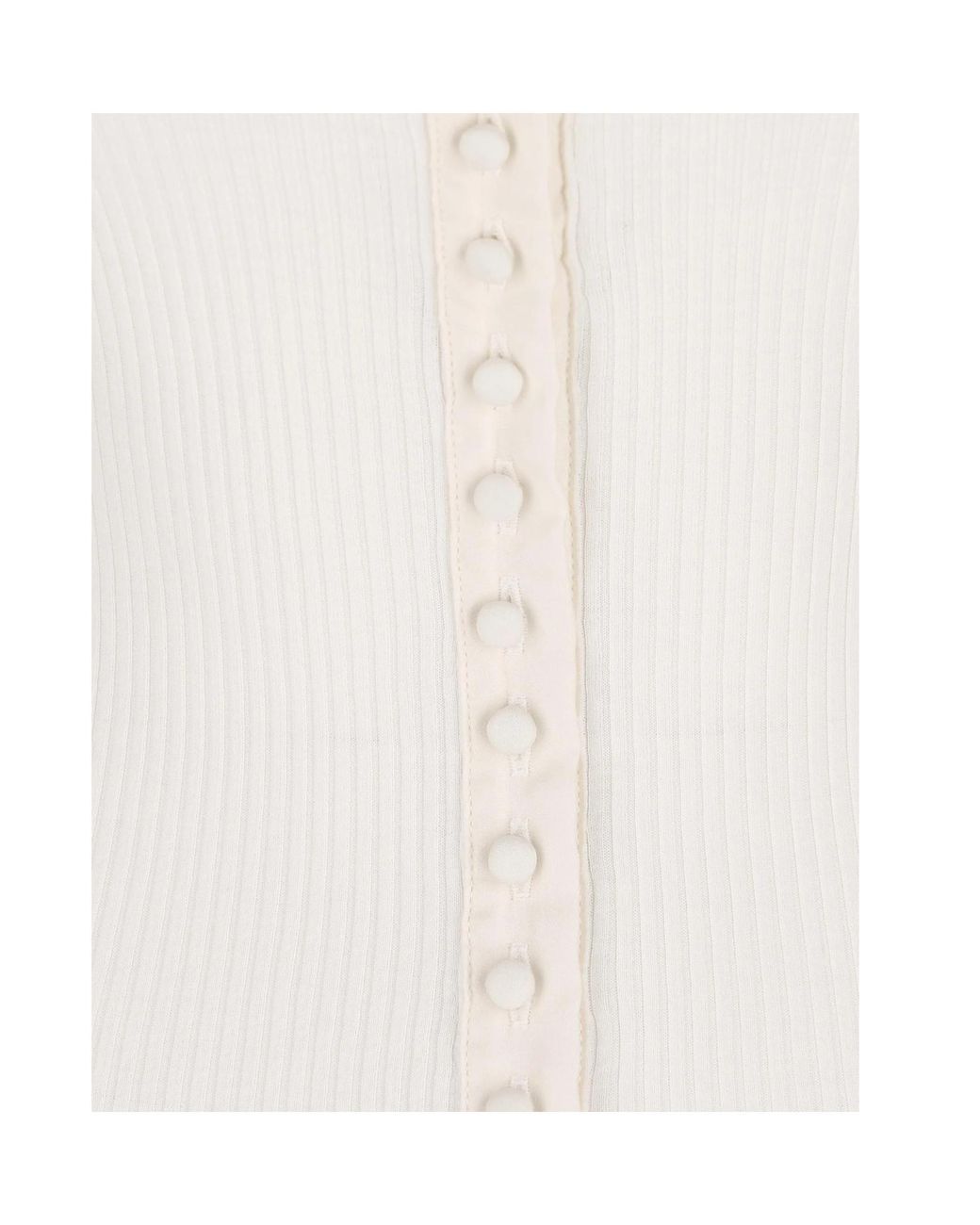 Chloé White Chloé Scoop-Neck Fitted Knit Cardigan