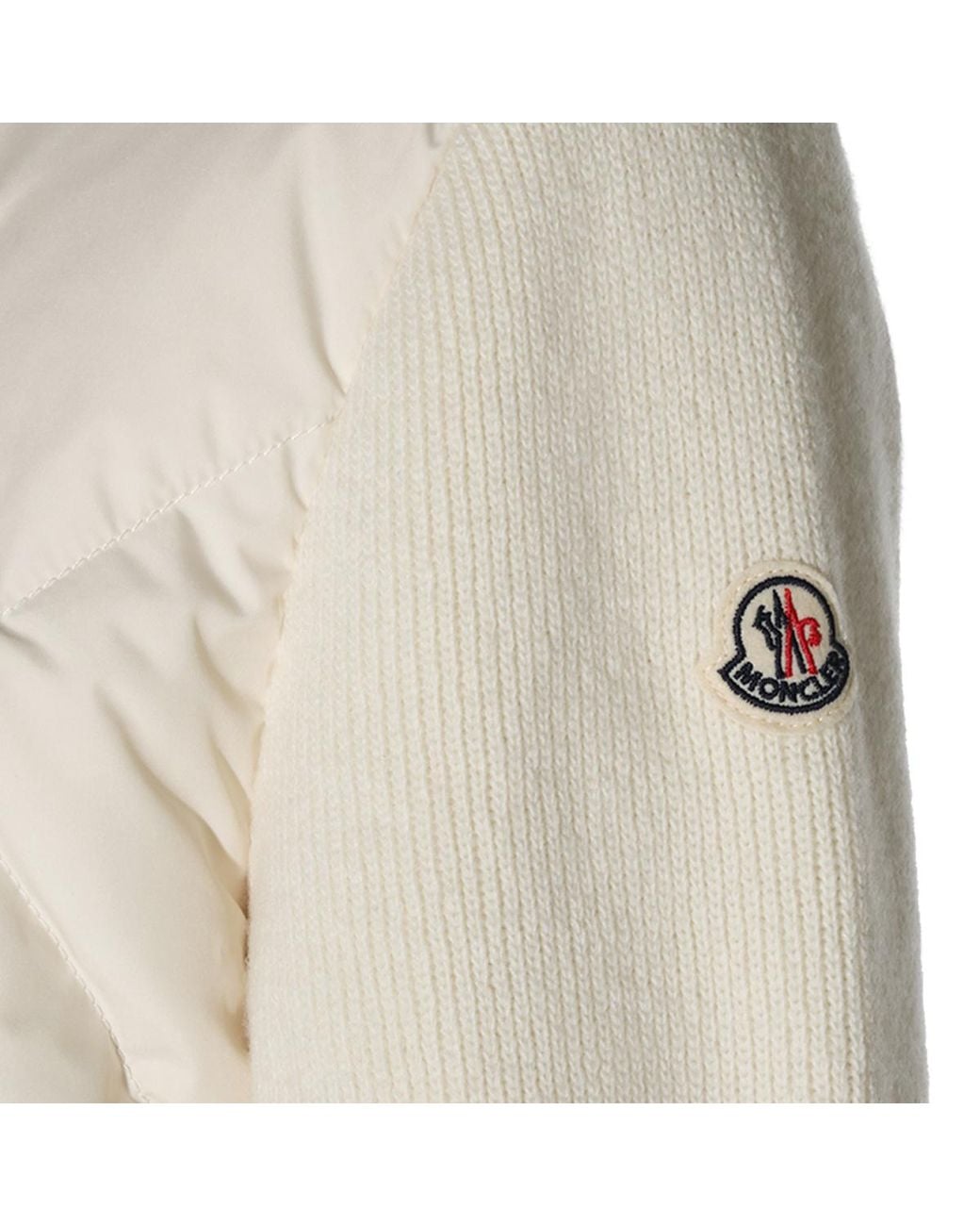 Moncler Natural Zip-Up Padded Cardigan