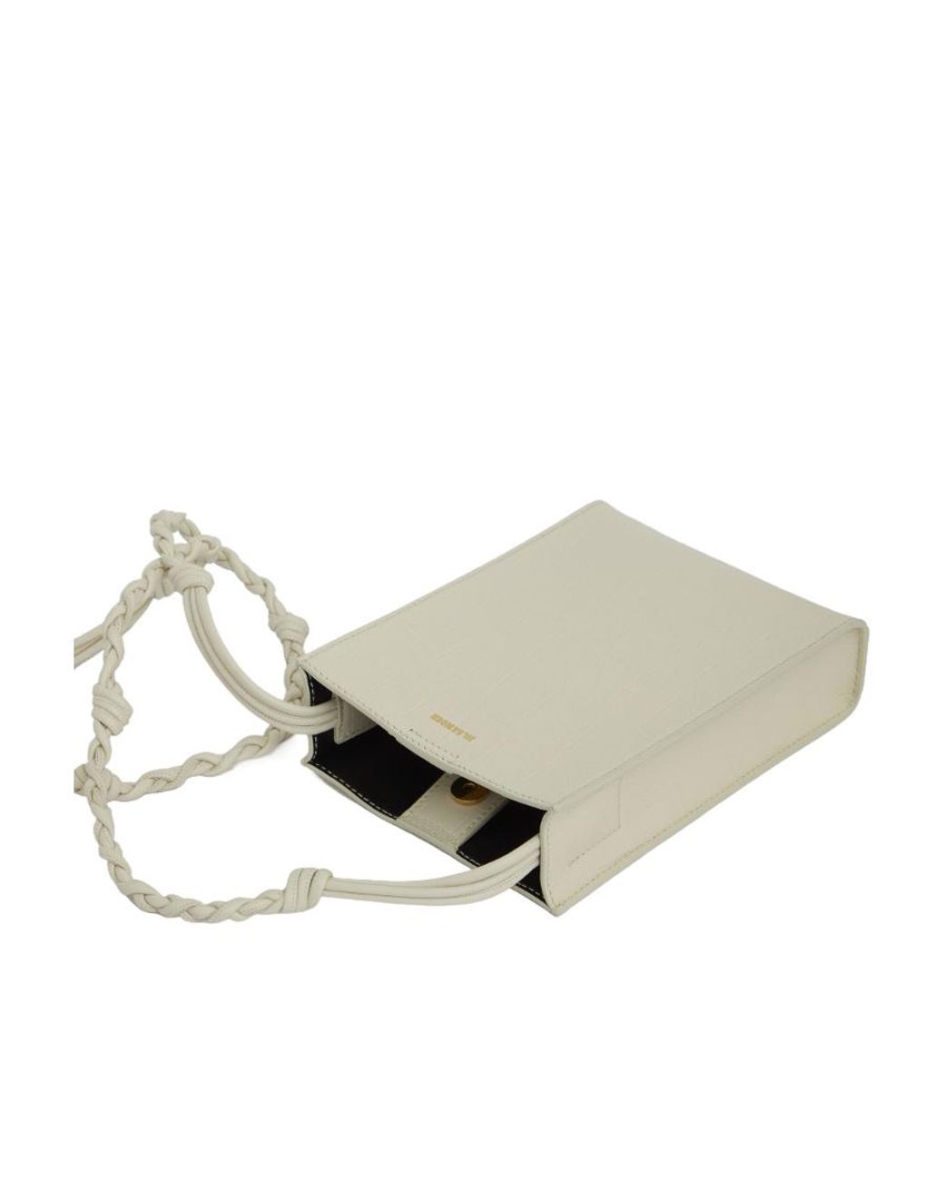 Jil Sander Natural Logo Embossed Crossbody Bag