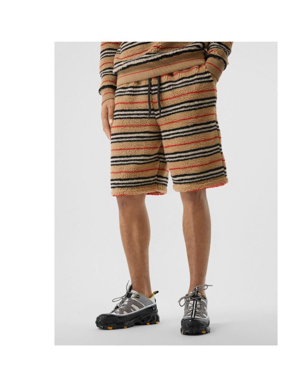 Burberry Blue Icon Stripe Track Shorts for men
