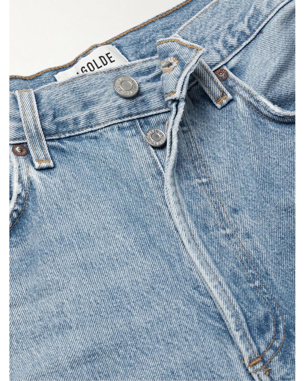 Agolde Blue High-Rise Wide-Leg Jeans