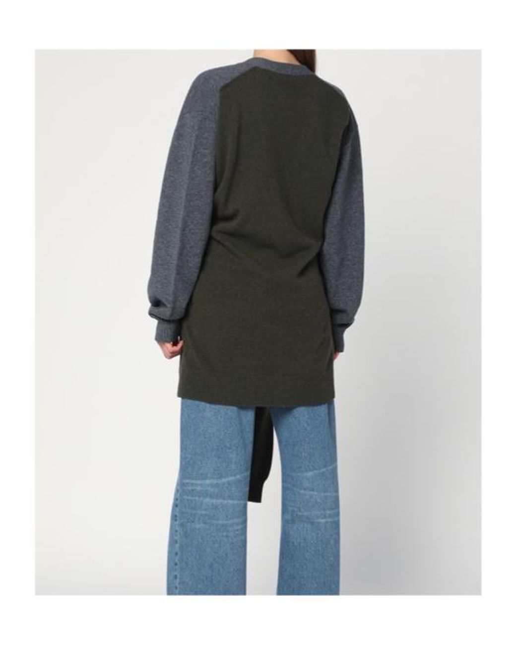 Stella McCartney Black Buttoned Two-Tone Cardigan