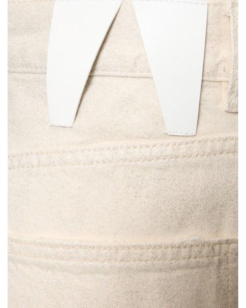 DARKPARK White Emma Cotton Denim Midi Skirt