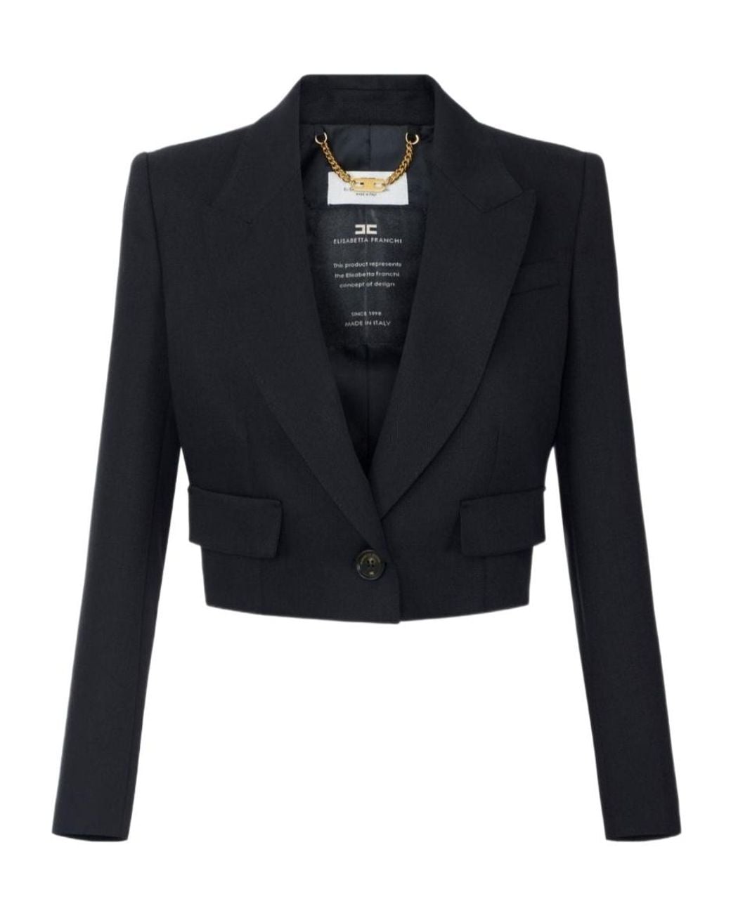 Elisabetta Franchi Blue Long-Sleeve Blazer