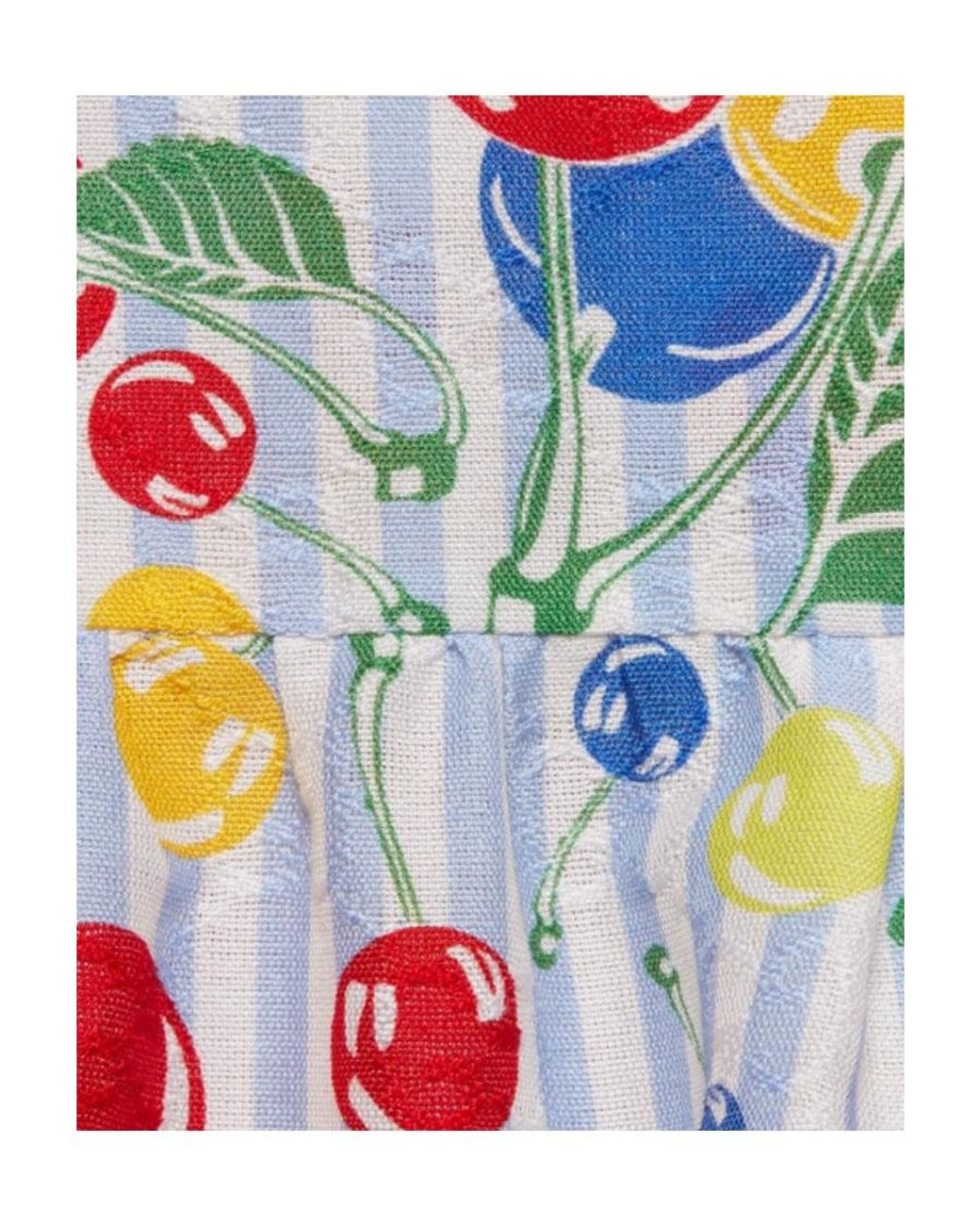 Gucci White Cherries Striped Print Shorts