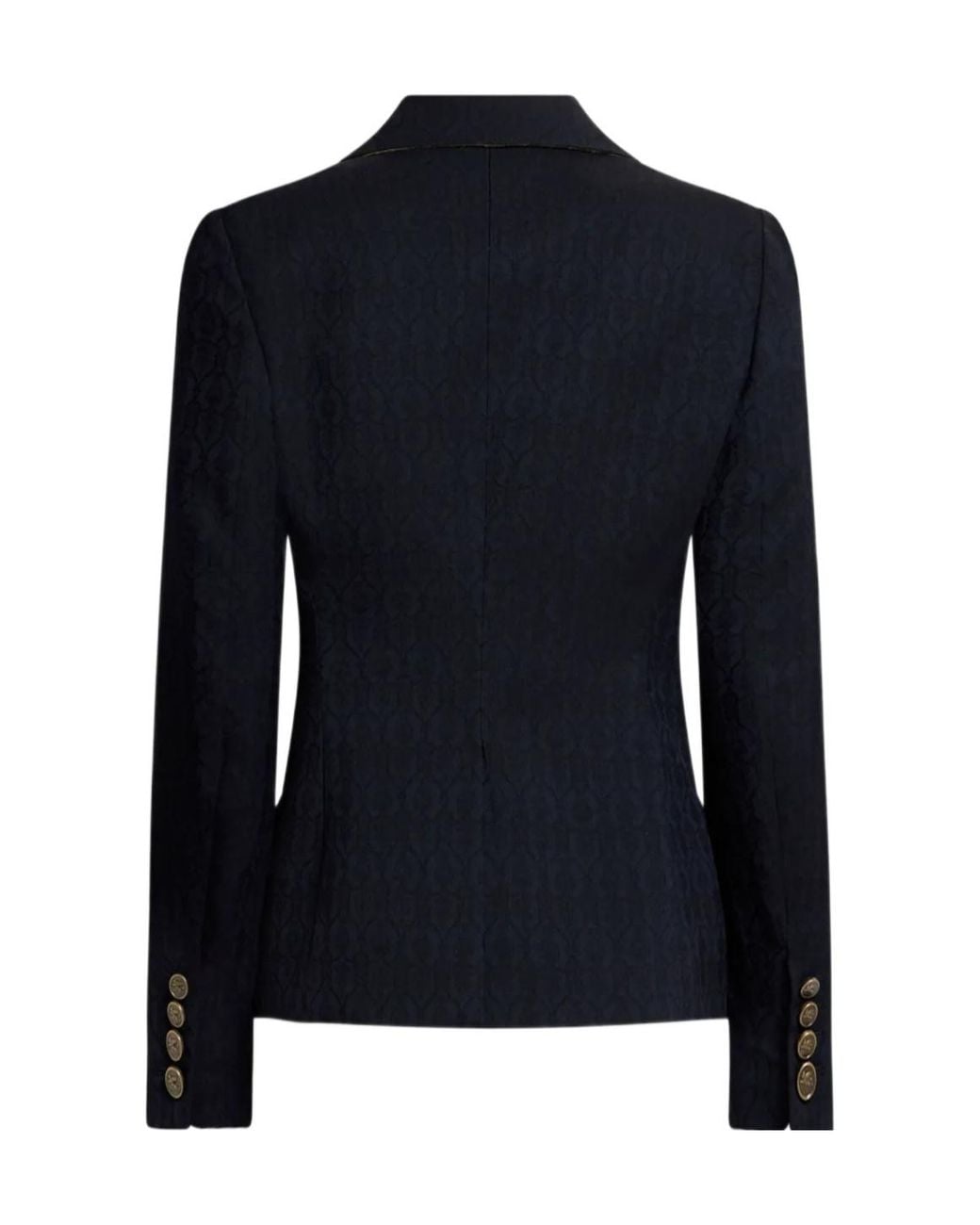Etro Blue Single-Breasted Wool Jacquard Jacket