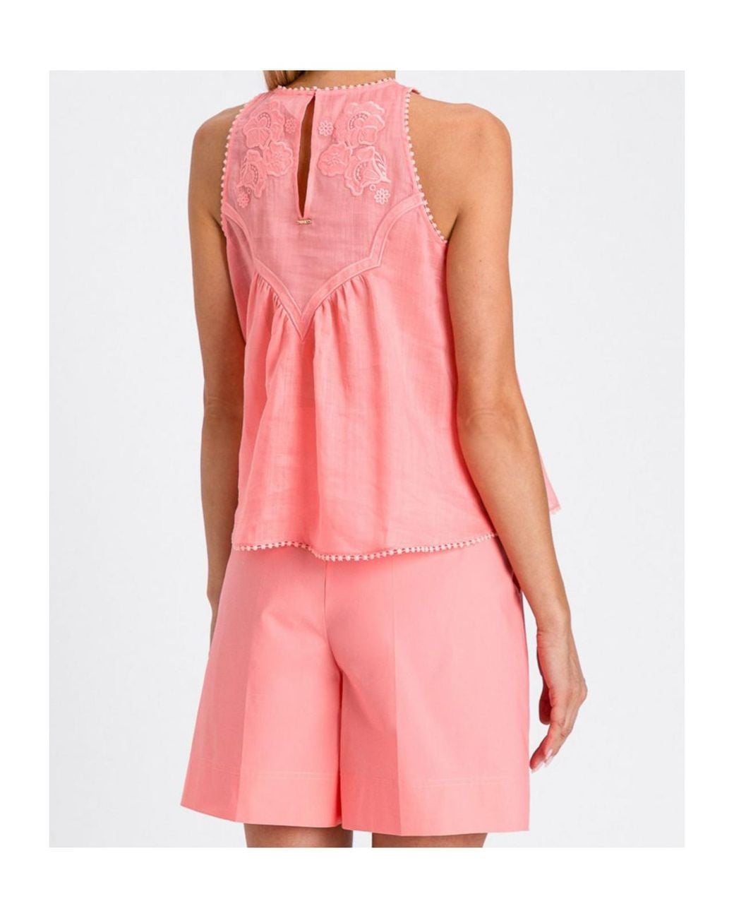 Twinset Pink Embroidered Pattern Top