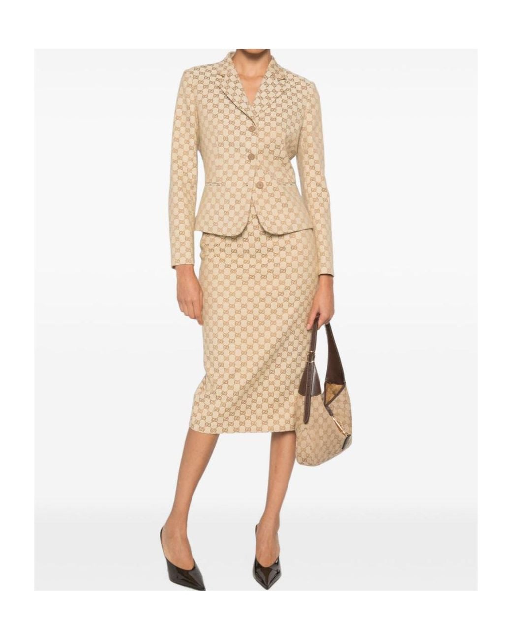 Gucci Natural Monogram Tailored Blazer