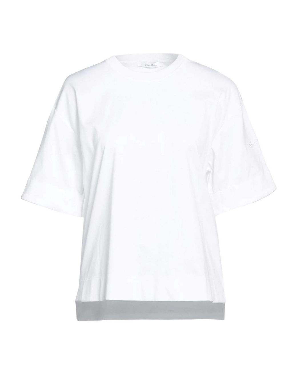Max Mara White Solid Color T-Shirt