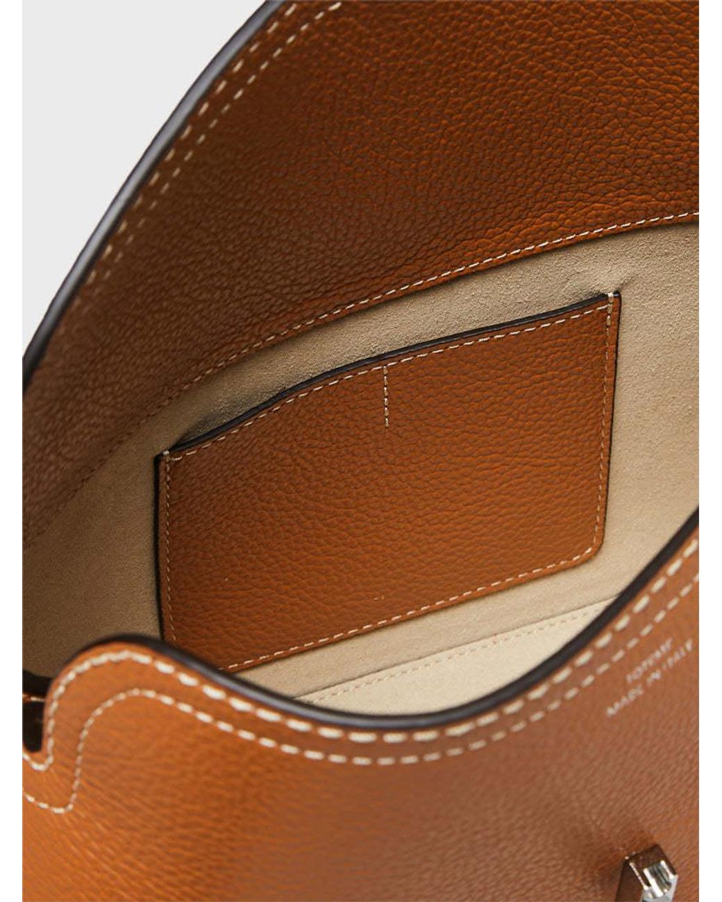 Totême Brown Totême Logo Plaque Foldover Top Crossbody Bag