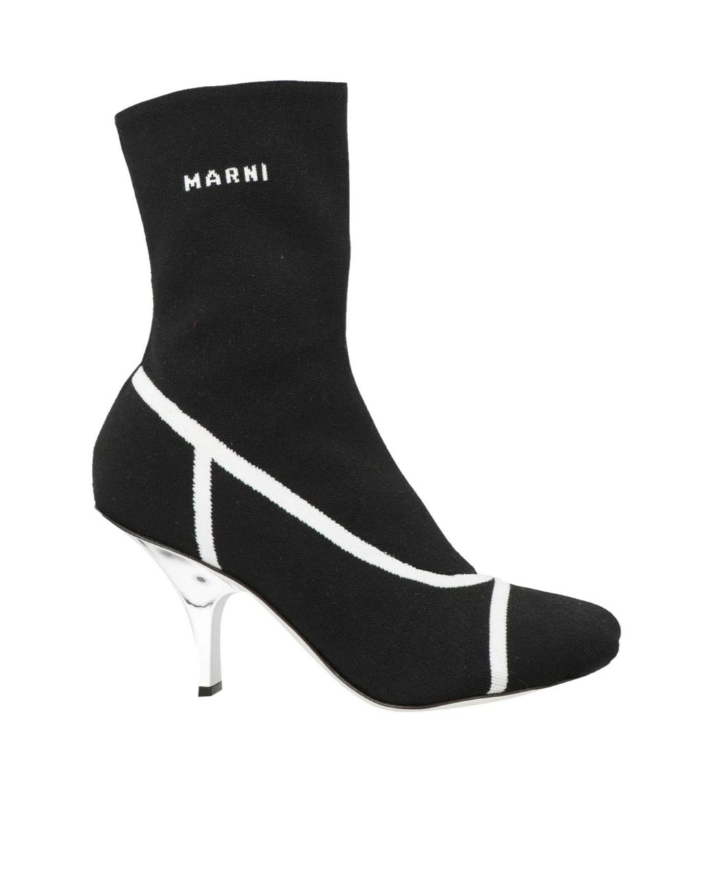 Marni Black Two-Tone Knit Sock Boots