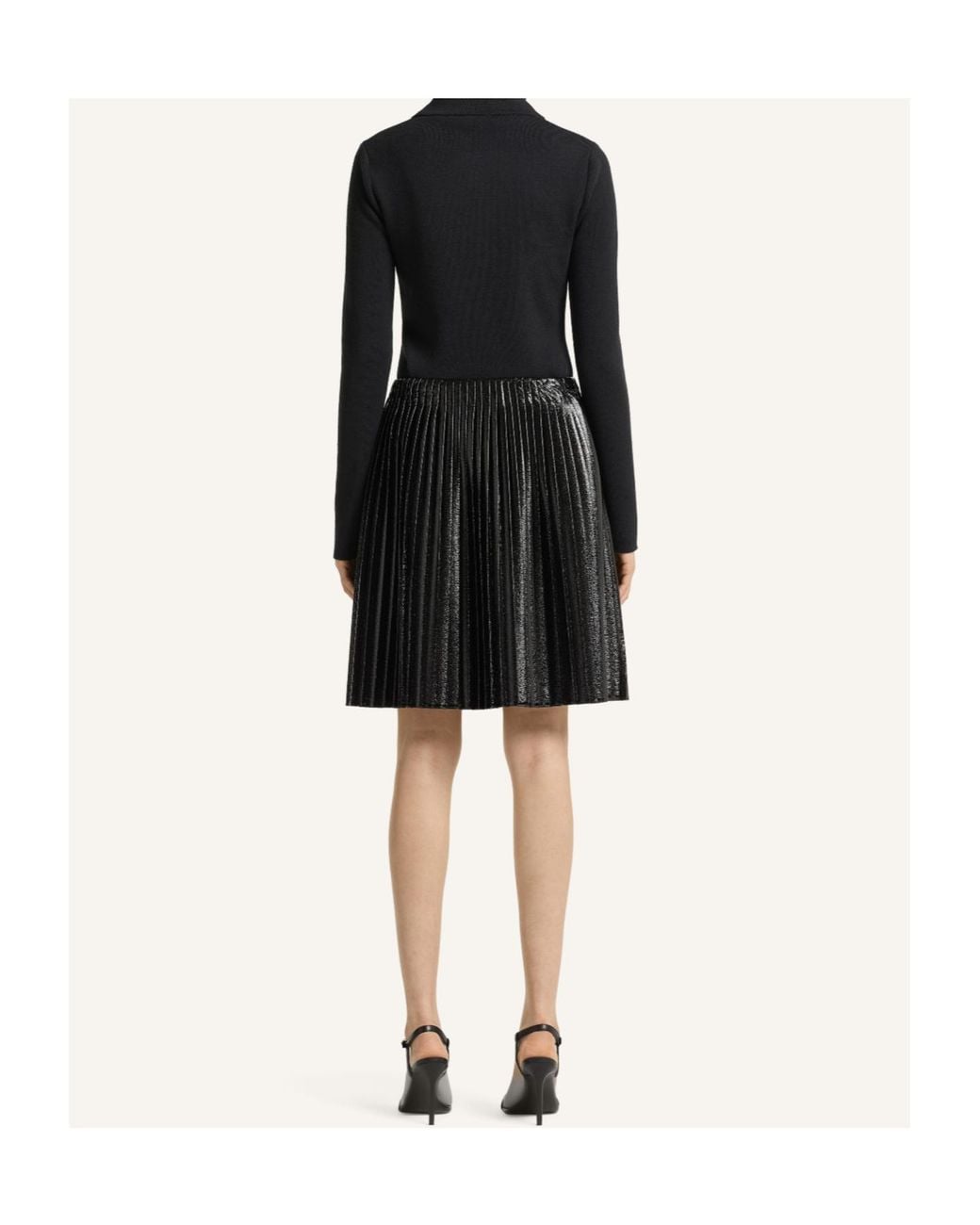 Courreges Black Courrèges Pleated Vinyl Skirt