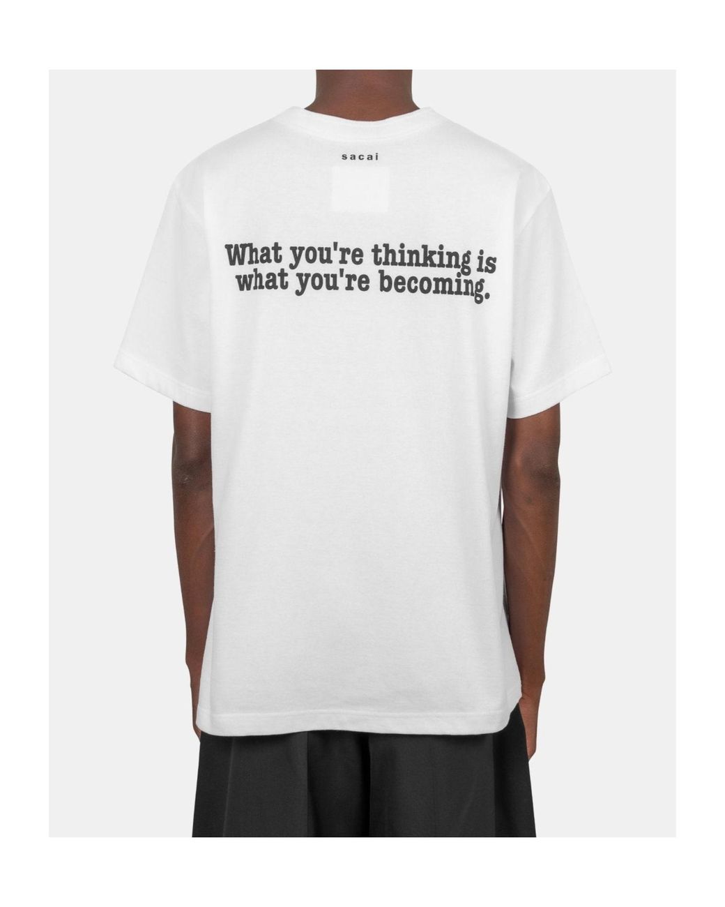 Sacai White Graphic-Print Short-Sleeves T-Shirt for men