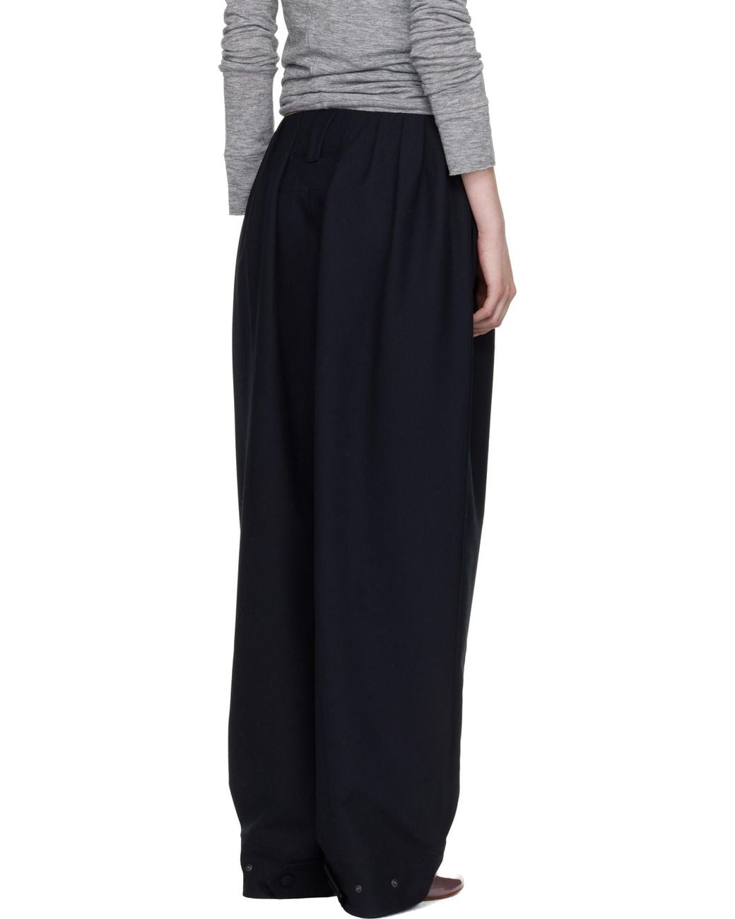 OPEN YY Black Gathered Trousers