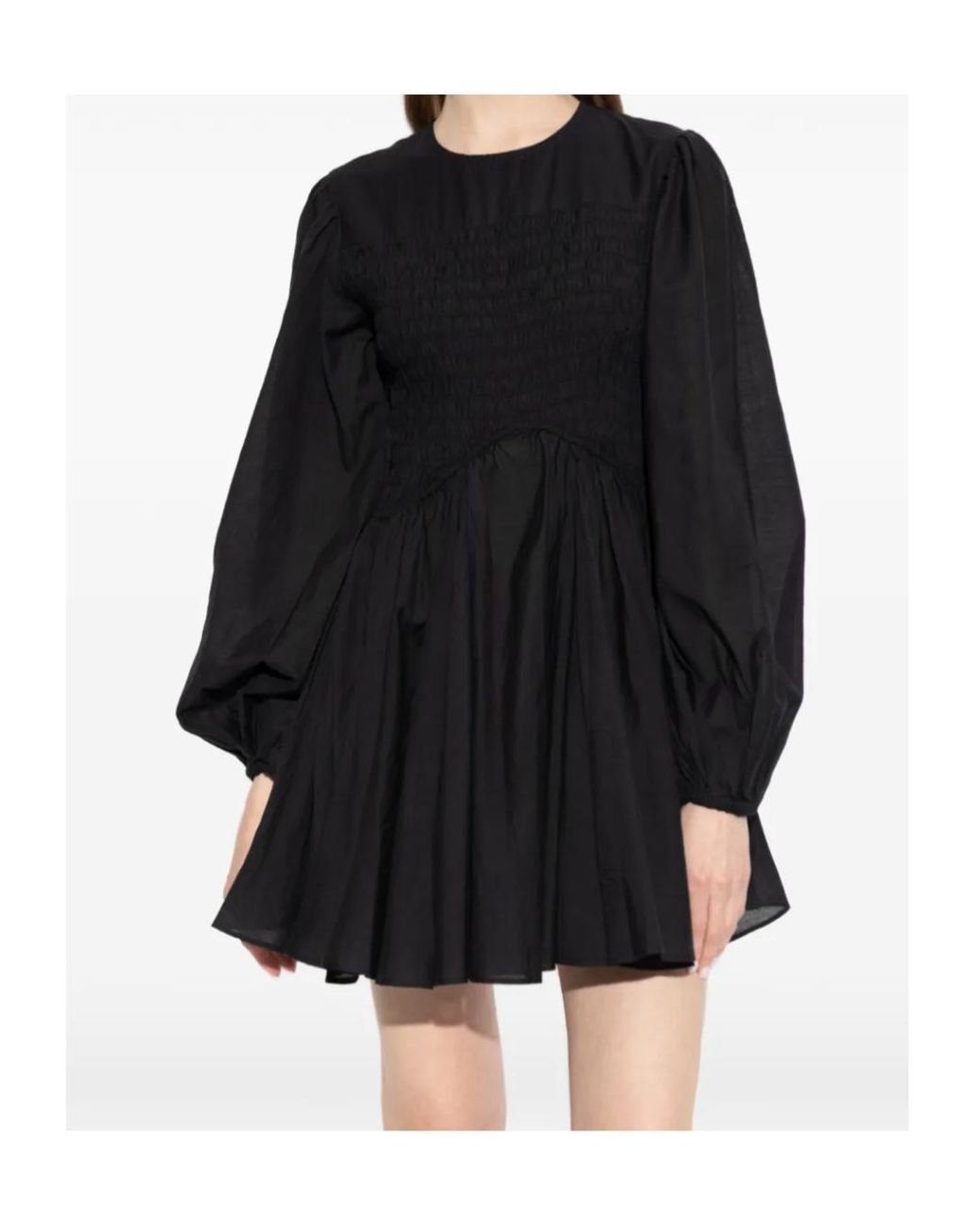 AllSaints Black Chia Smocked Mini Dress