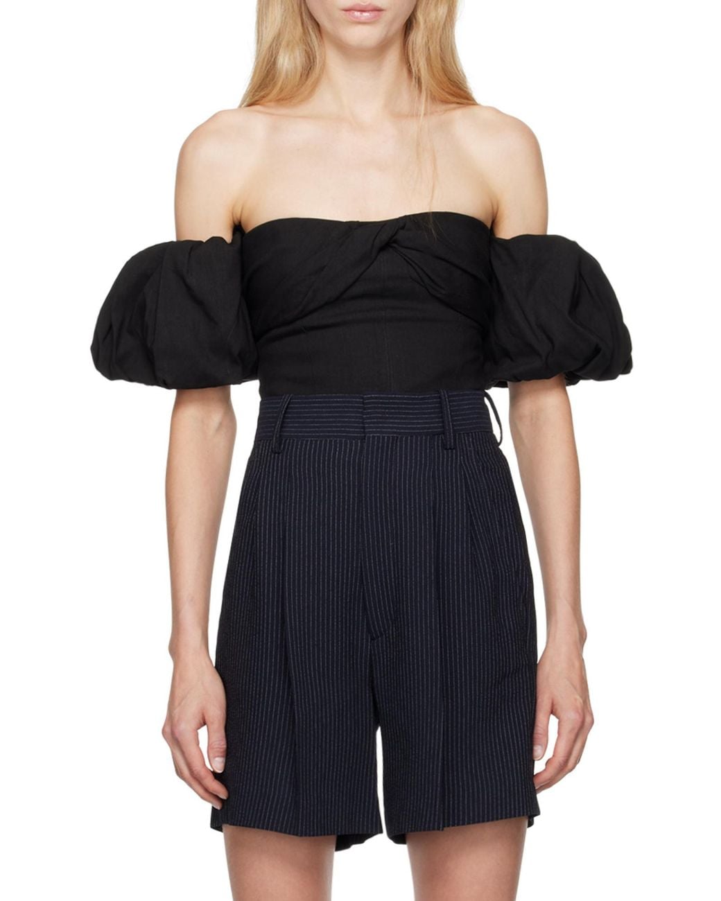 Isabel Marant Black Daniela Detachable-Sleeved Strapless Blouse