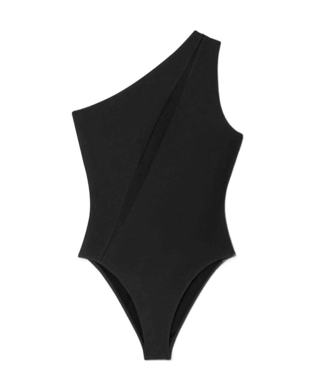 Versace Black One-Shoulder Cut-Out Swimsuit