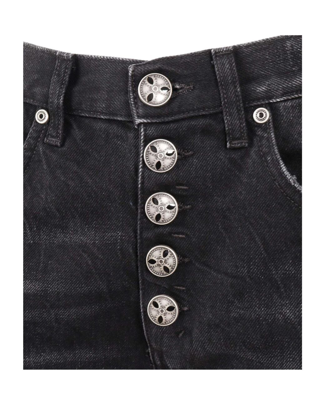 Dondup Black Jacklyn Wide-Leg Jeans