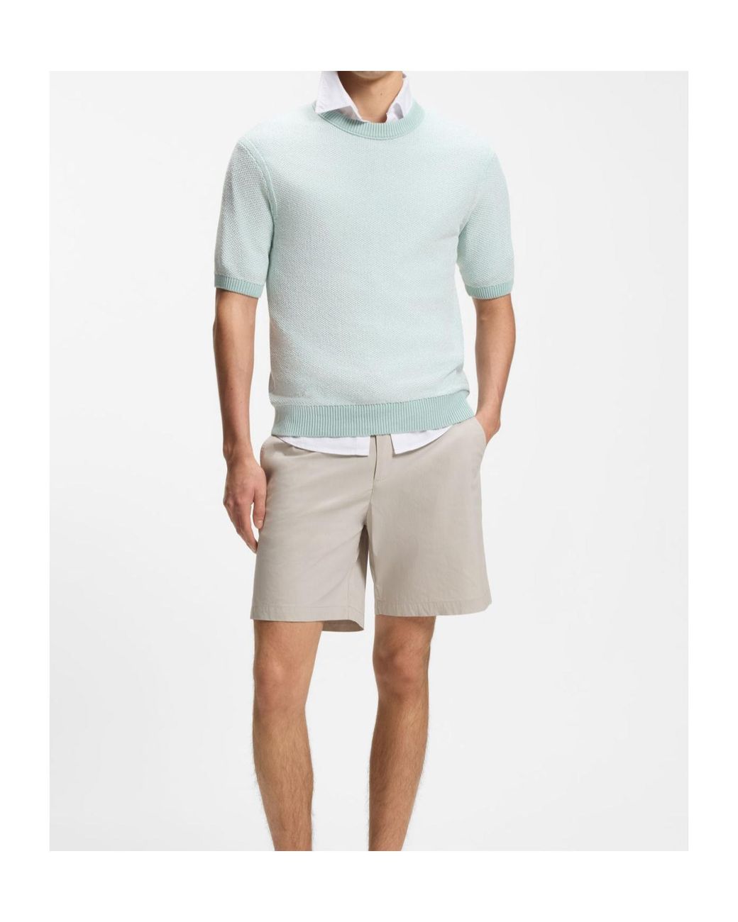 Boss White Boss Drawstring Straight-Fit Shorts for men