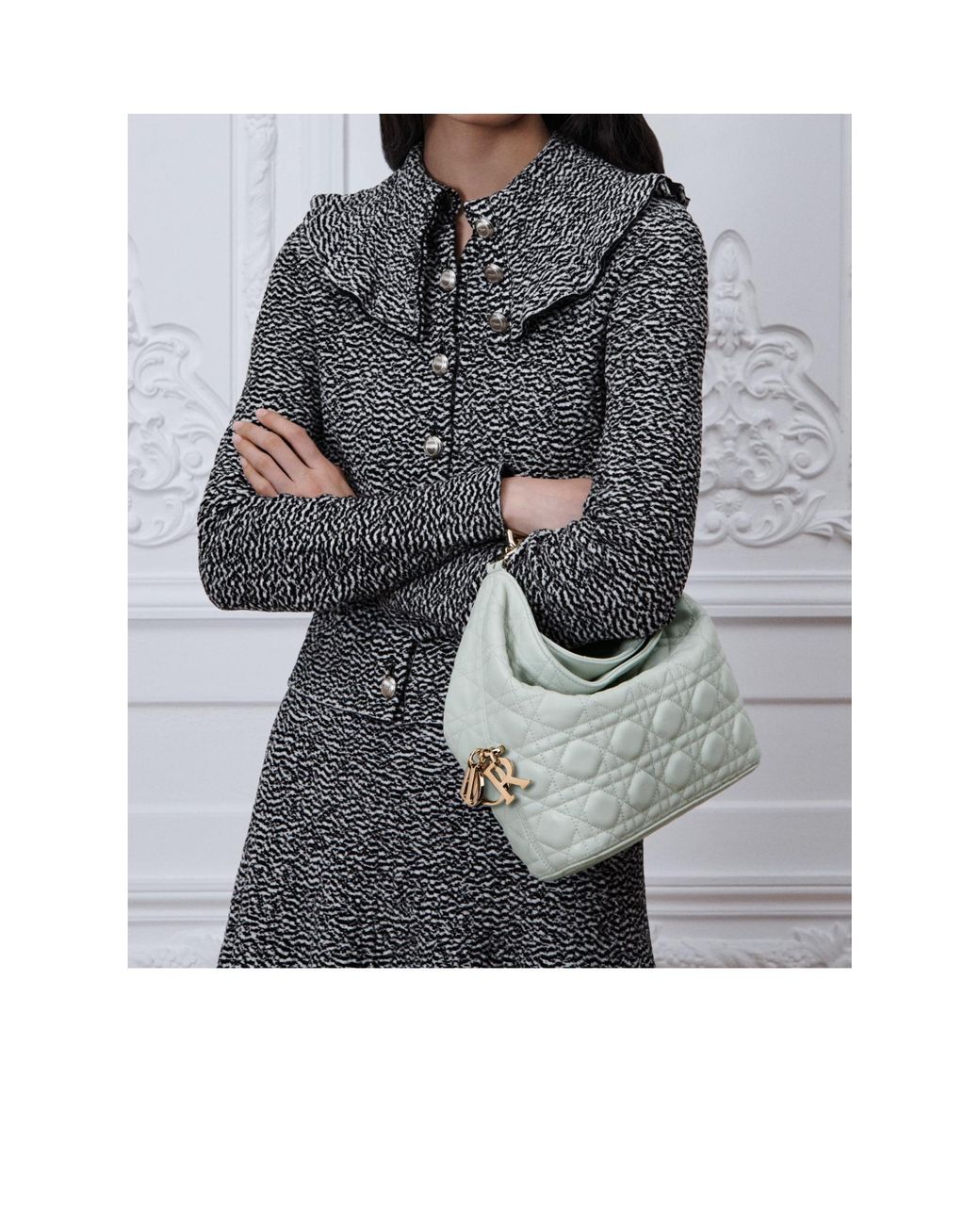 Dior Gray Small Toujours Hobo Bag
