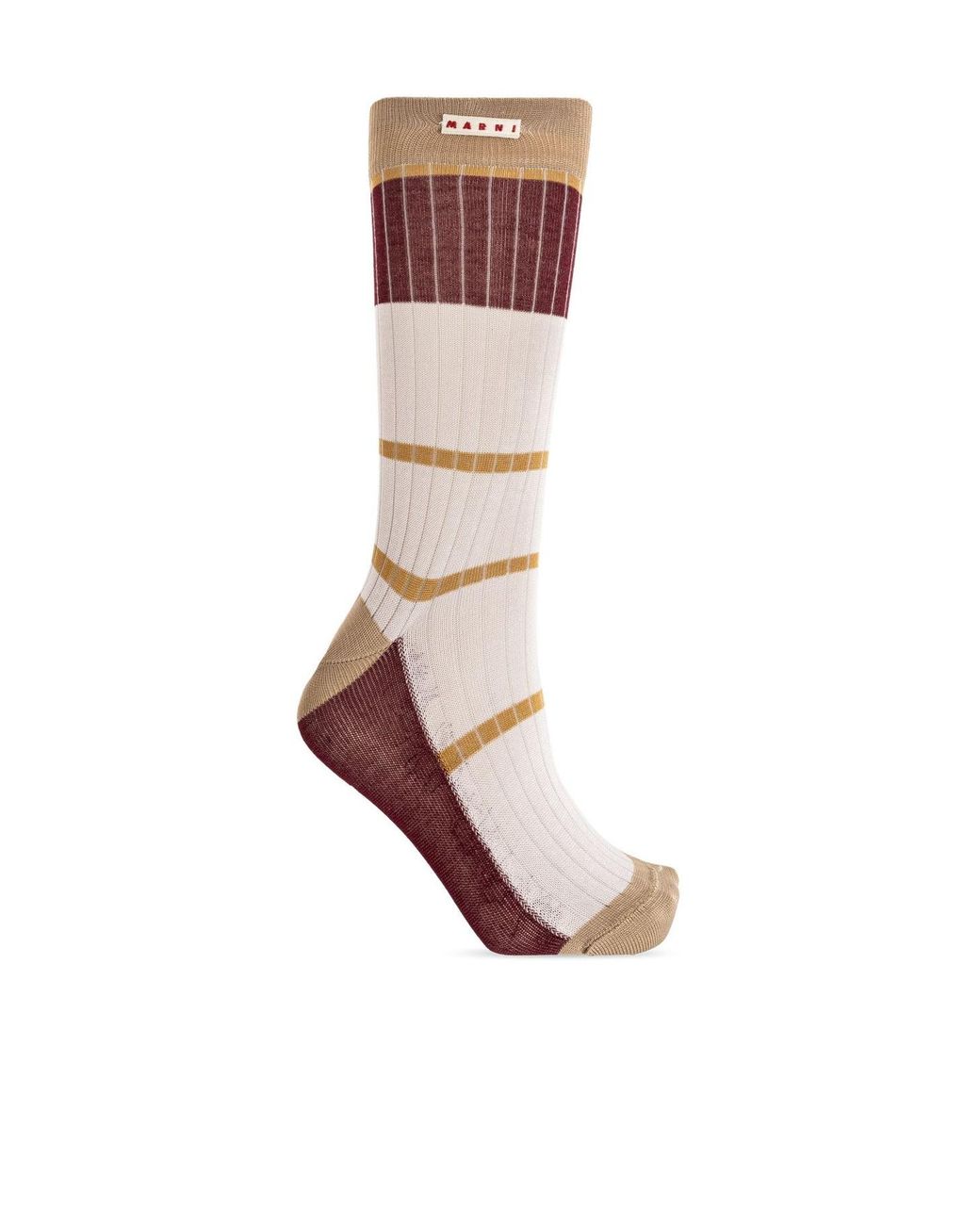 Marni Pink Stripe Pattern Logo Socks