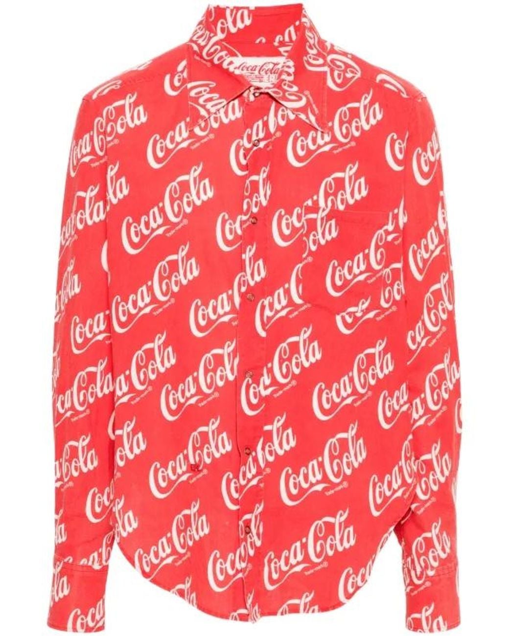 ERL Red X Coca-Cola Print Shirt