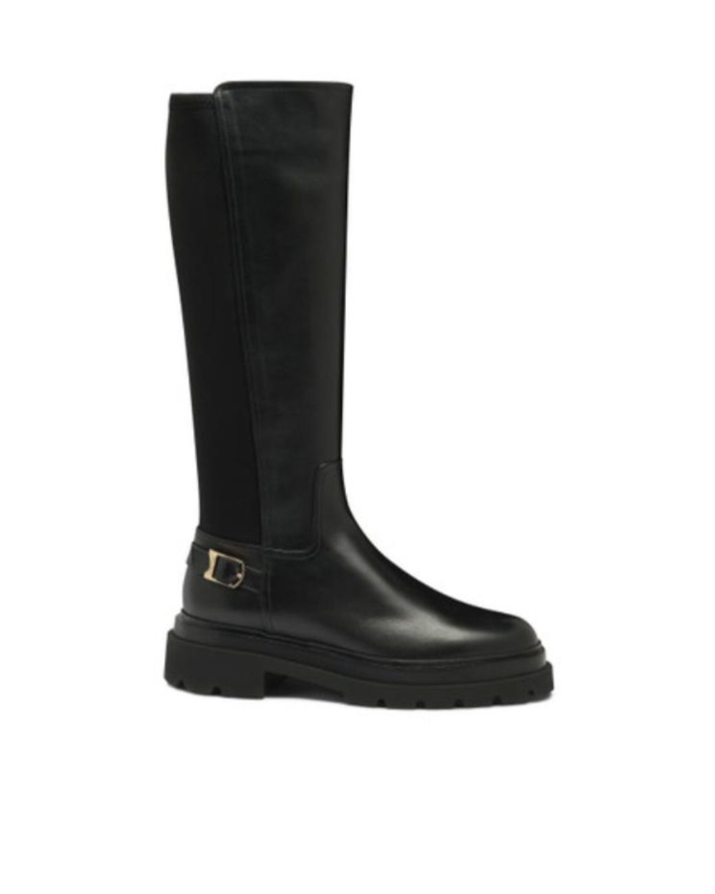 Santoni Black High Leather Boots