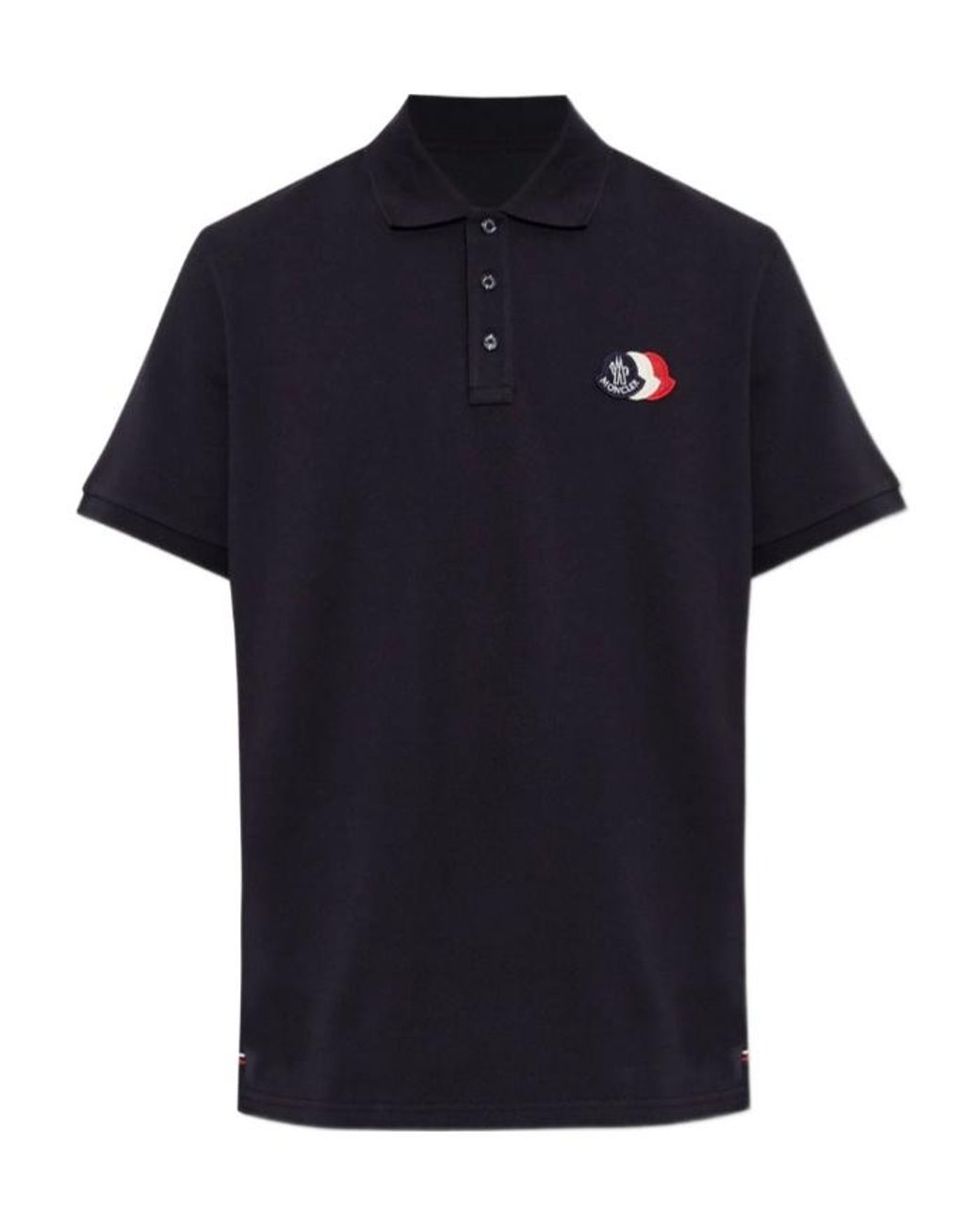 Moncler Blue Short-Sleeved Polo Shirt for men