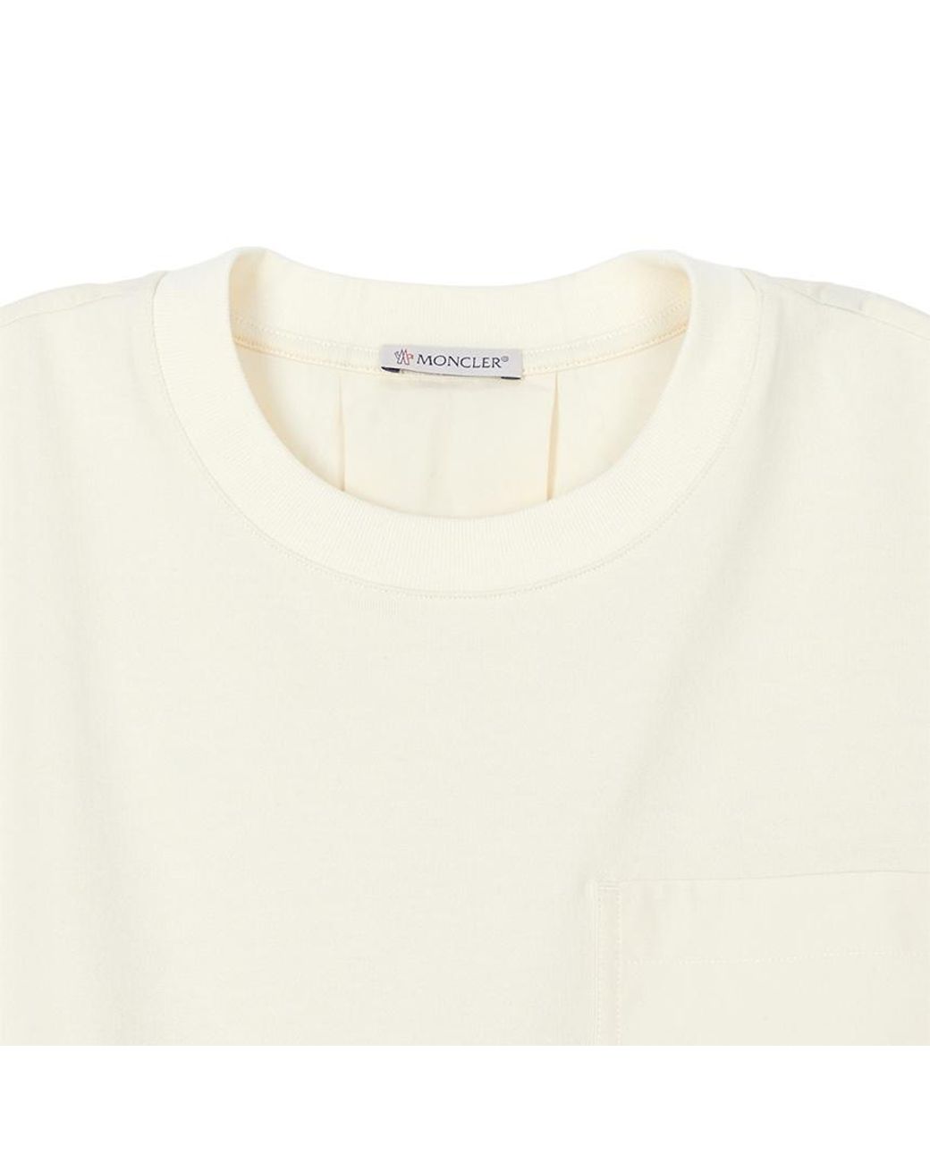 Moncler White Logo Patch Crewneck T-Shirt