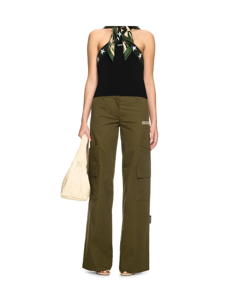 Off-White c/o Virgil Abloh Green Toybox' Cotton Pants