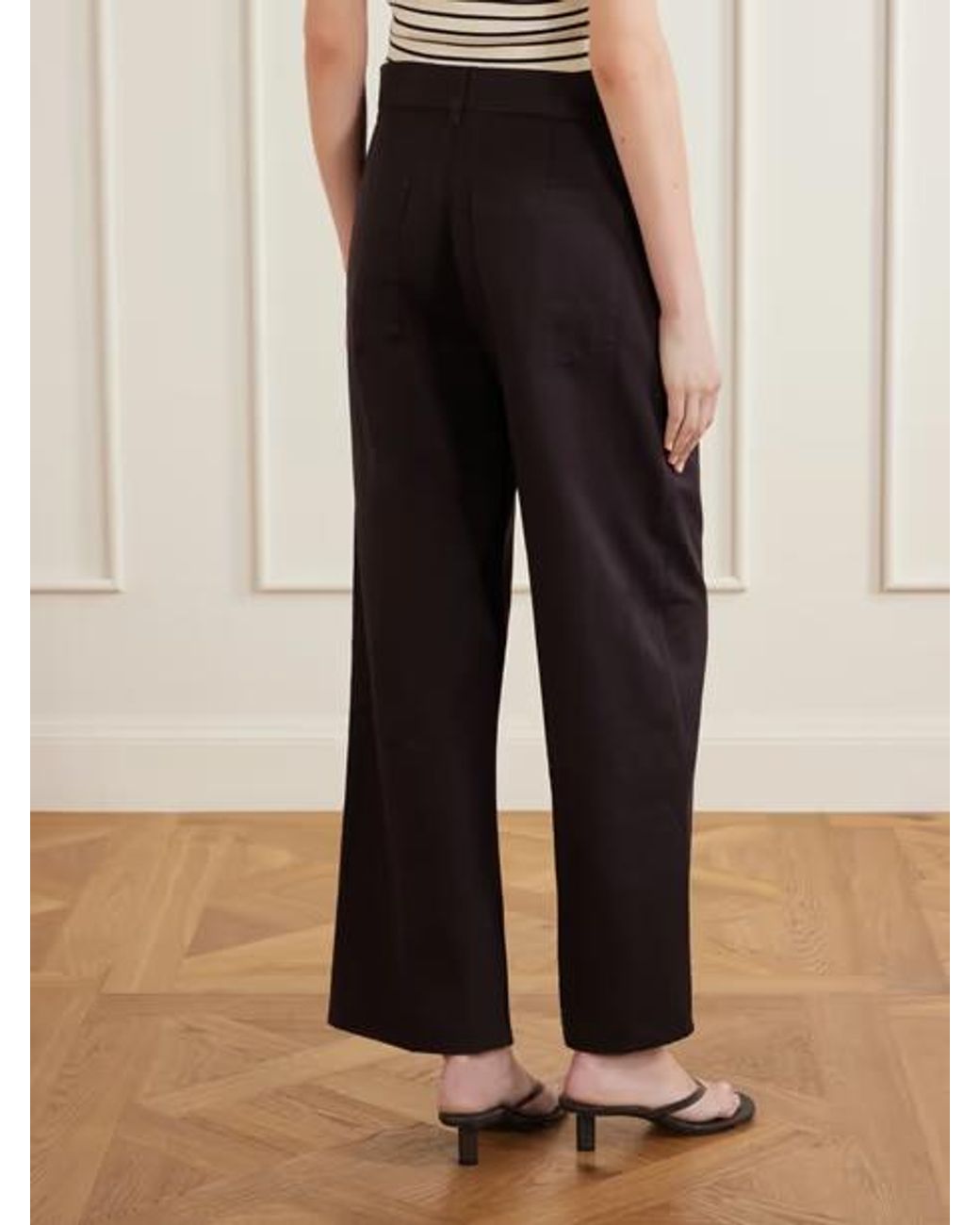 Citizens of Humanity Black High-Waisted Wide-Leg Casual Trousers