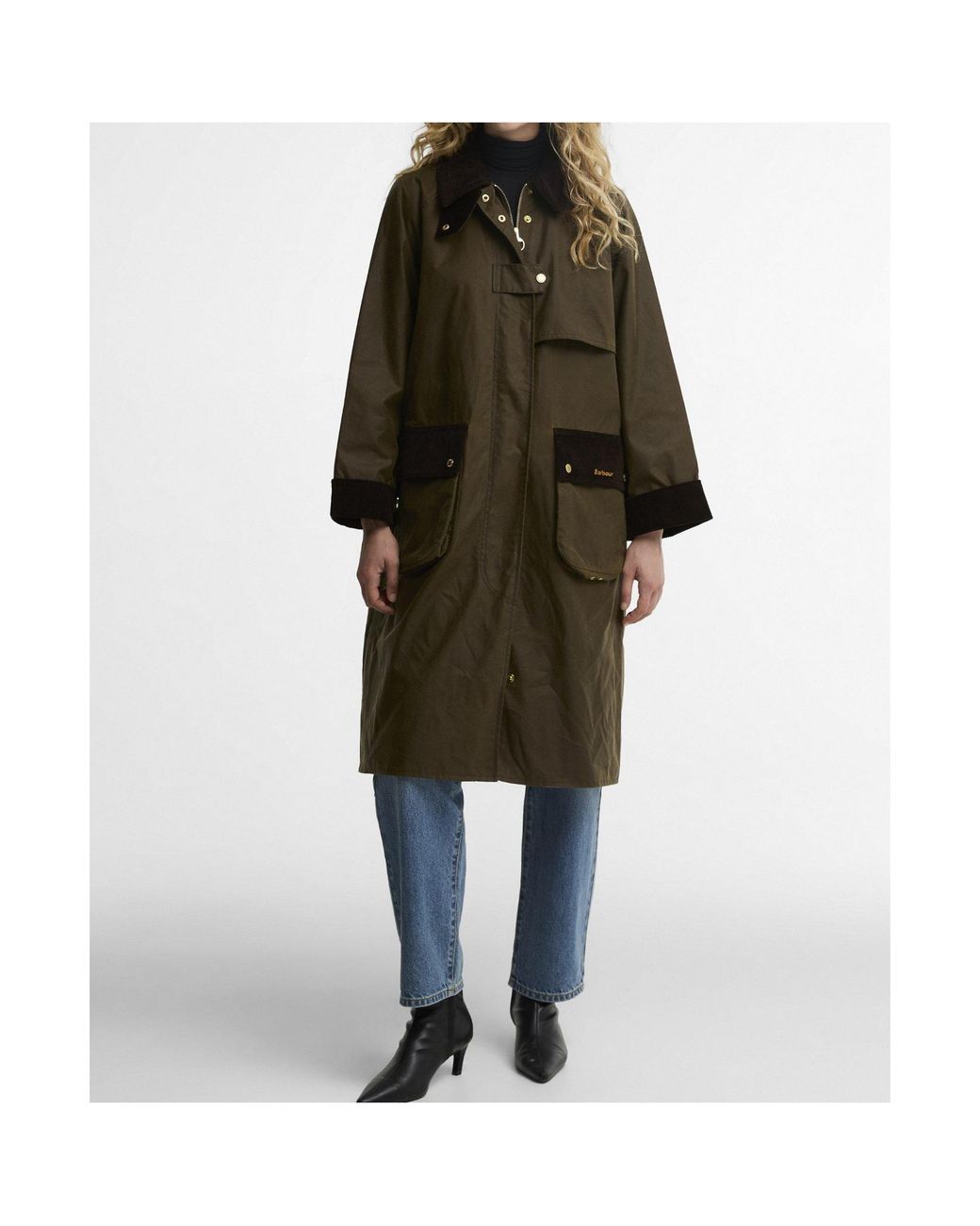 Barbour Brown Corduroy Collar Field Coat
