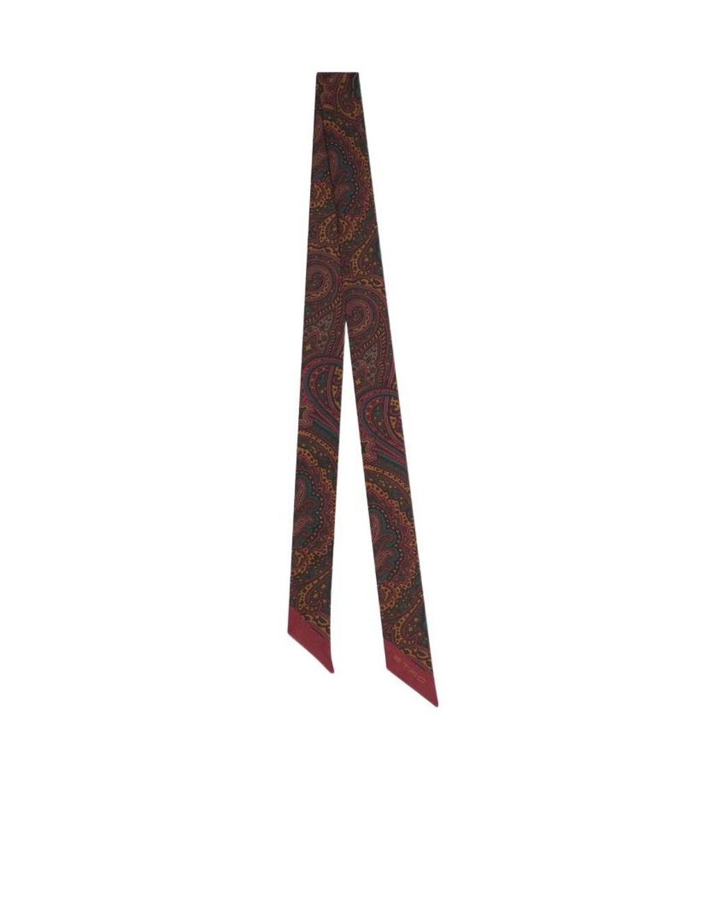 Etro Multicolor Pointed-Tip Silk Scarf