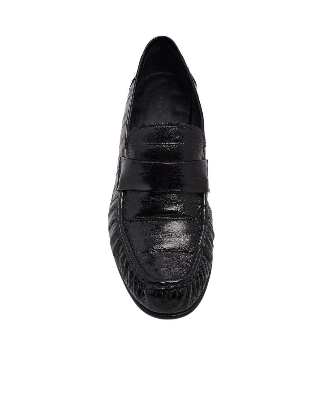 The Row Black Logo Loafers