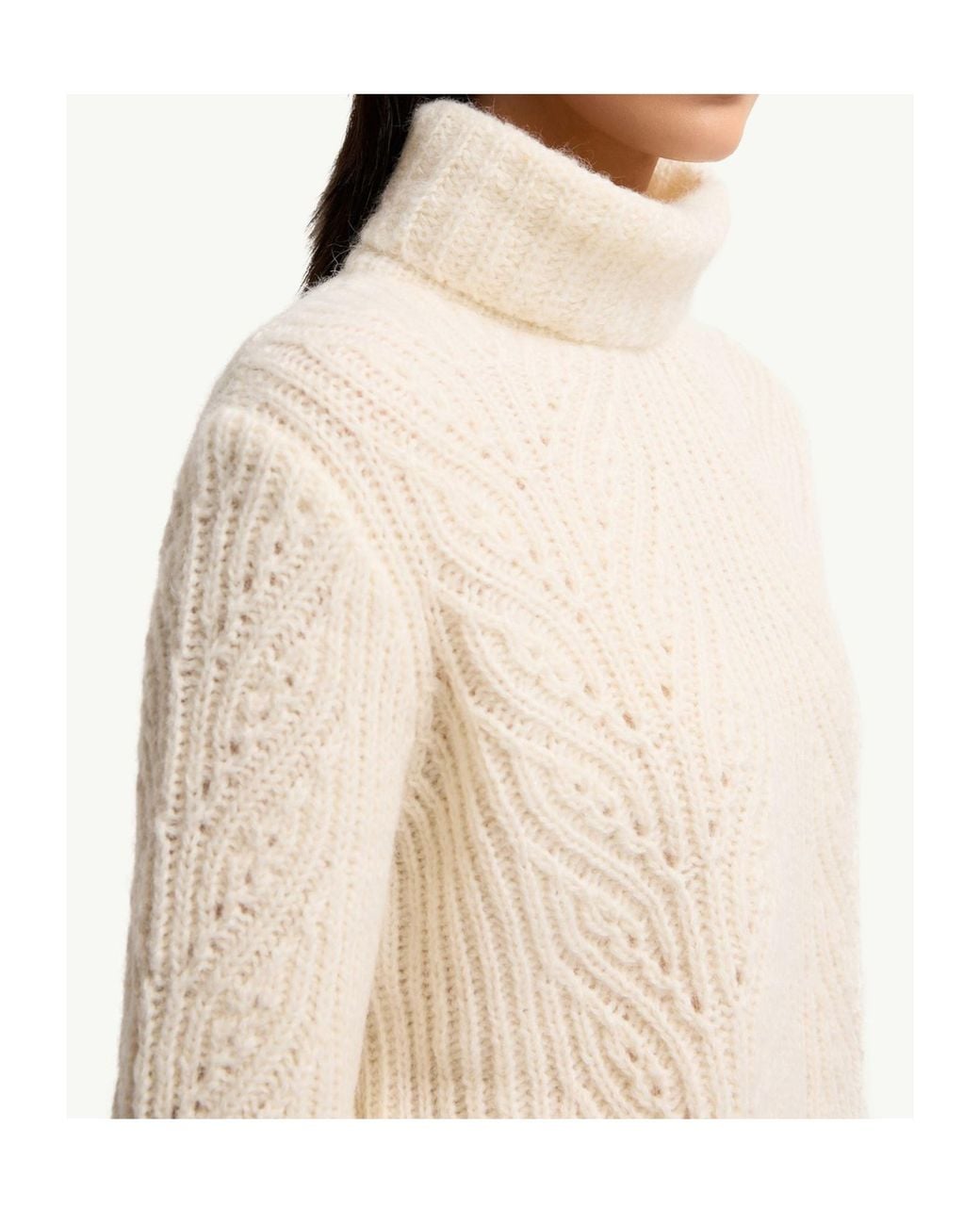 Moncler White Alpaca Blend Turtleneck Jumper