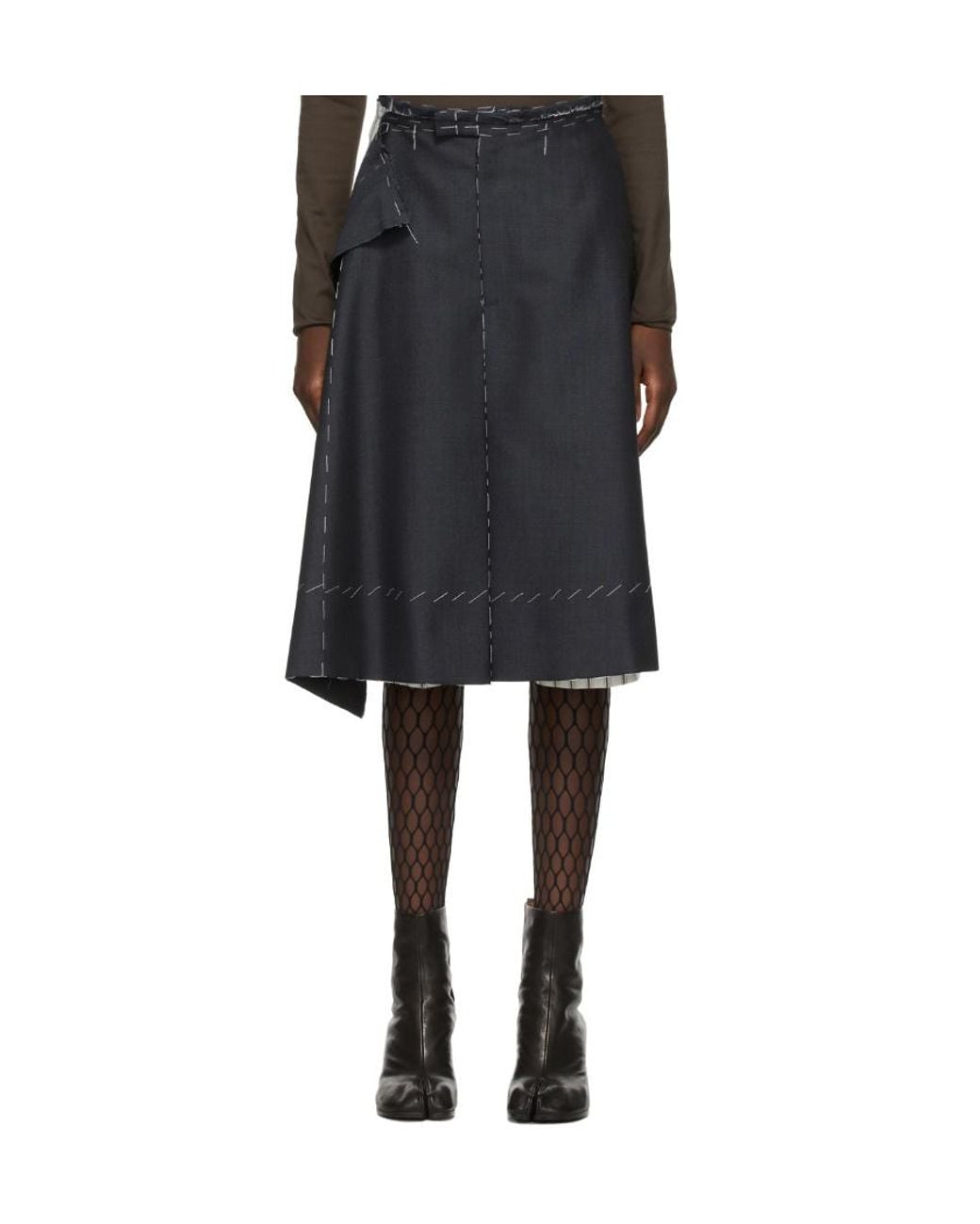 Maison Margiela Blue Spliced Skirt