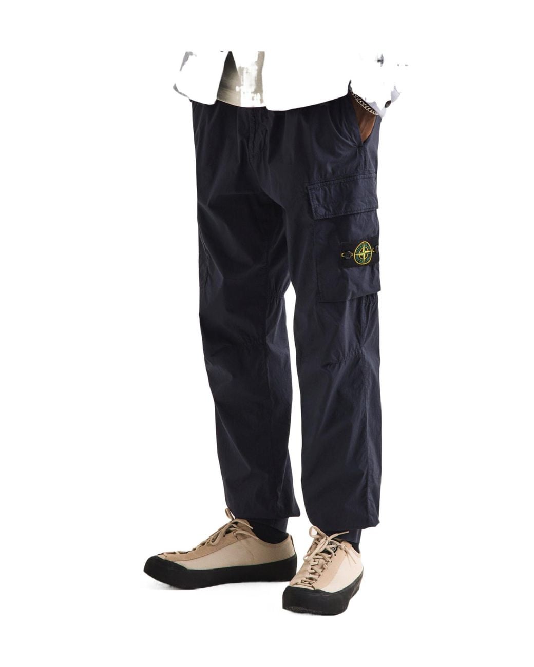 Stone Island Blue Waist Cargo Jogger Pants for men