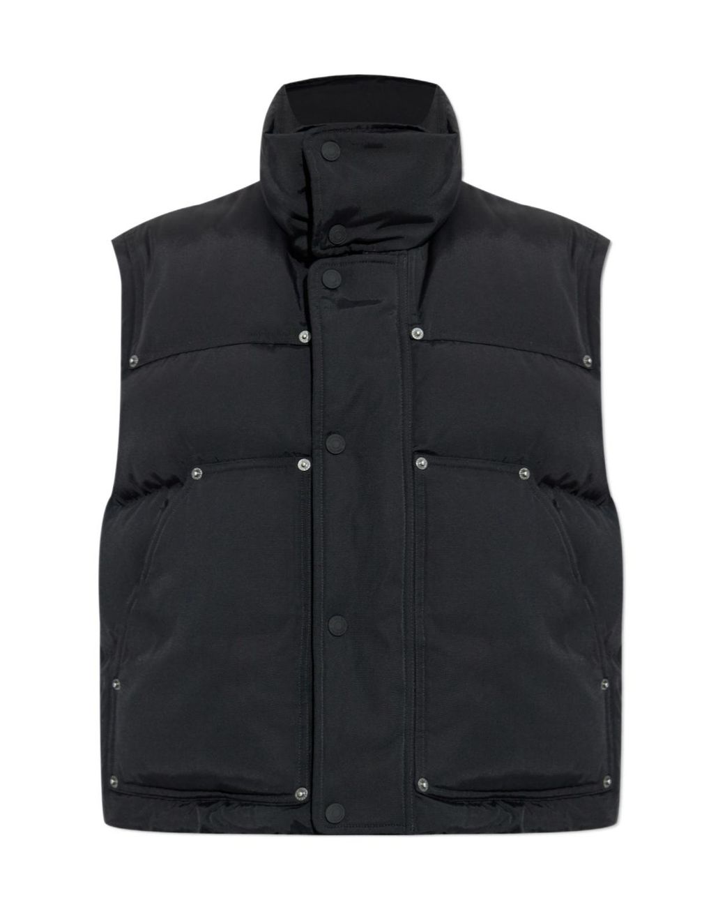 DSquared² Black Logo Embroidered High-Neck Padded Vest