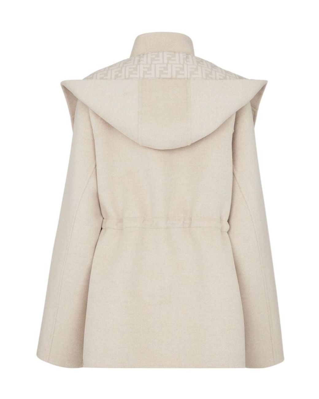 Fendi Natural Ff Motif Hooded Jacket