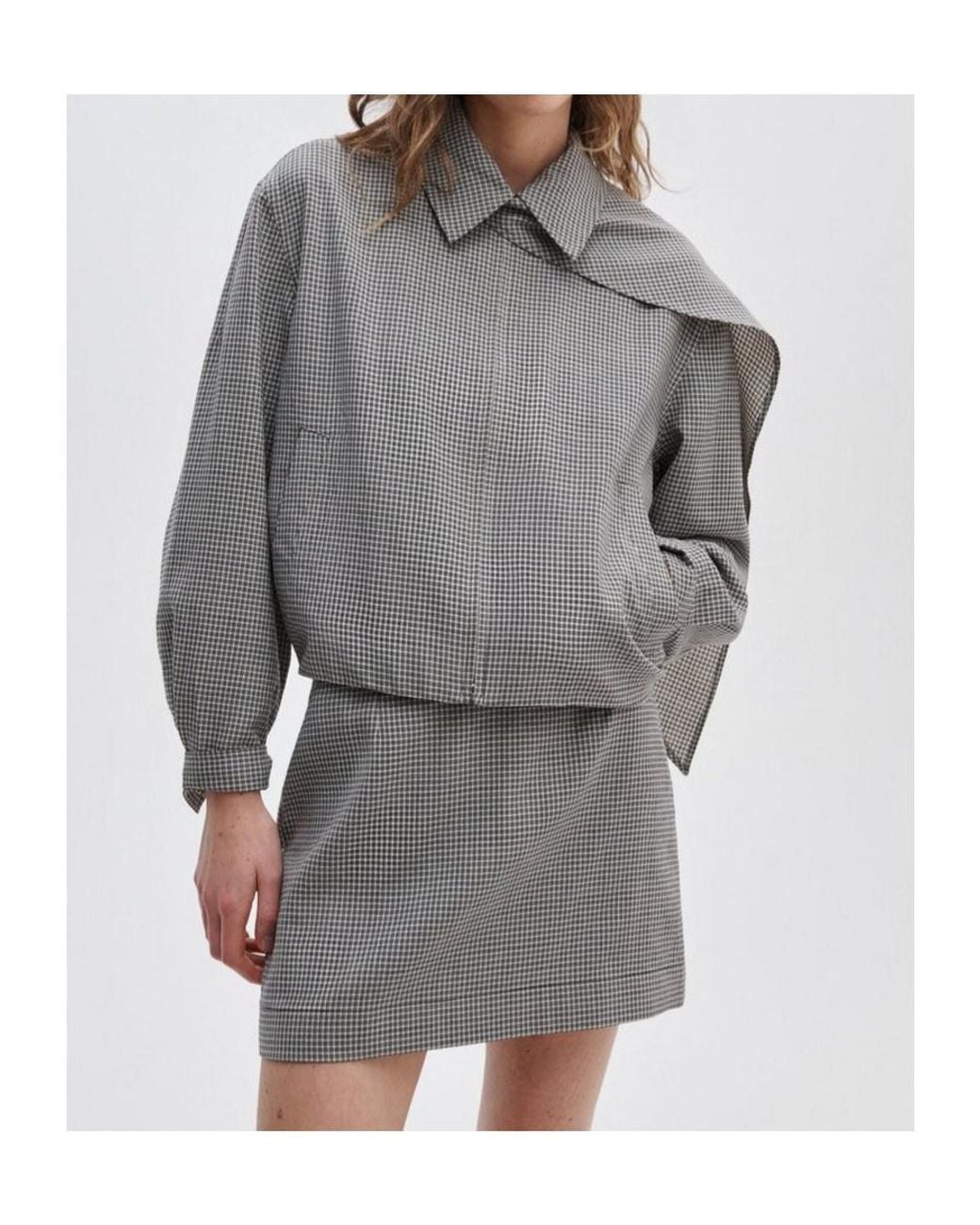 Rag & Bone Gray Draped Scarf Detail Jacket