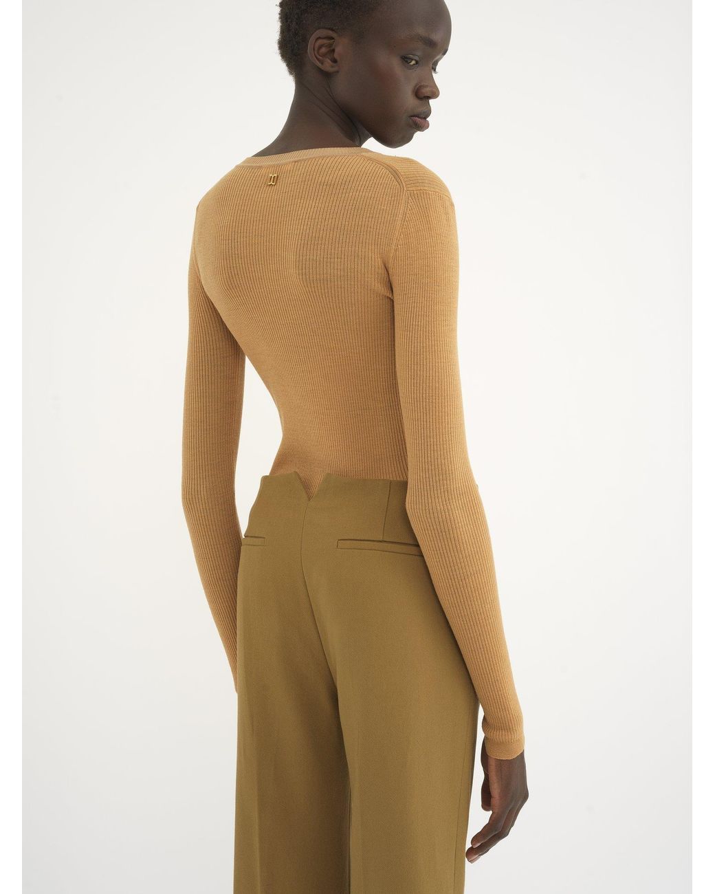 Chloé Natural Chloé Crewneck Knitted Top
