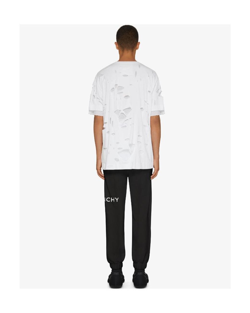 Givenchy Black Logo Printed Rear-Welt Pocketed Track Pants for men