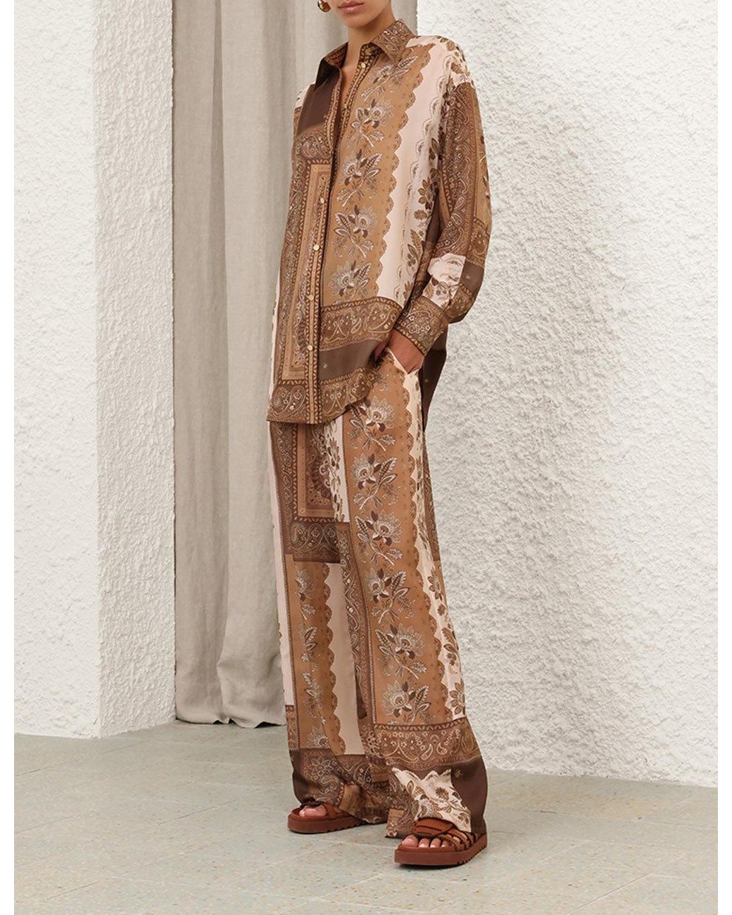 Zimmermann Brown Lucky Manstyle Shirt