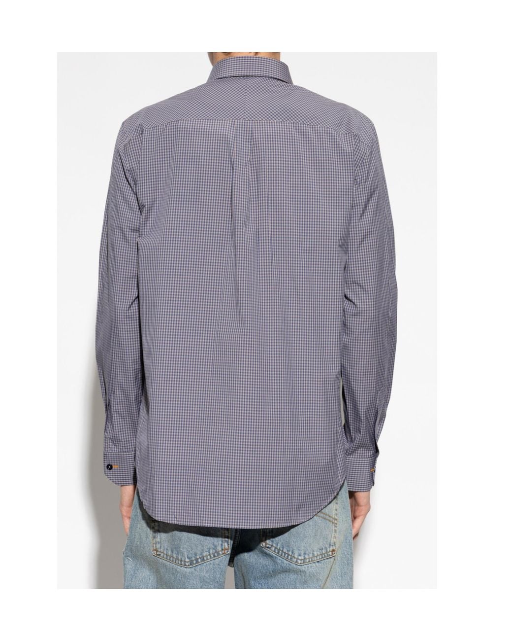 Paul Smith Purple Gingham Checked Shirt for men